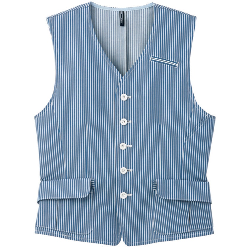 CAH143 CAREAN ヒッコリーベスト カーシーカシマ ブルーストライプ色 サイズSS  CAH143