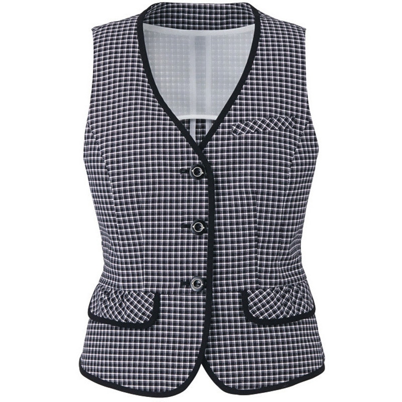 ESV460 ENJOY ベスト カーシーカシマ ミニ クロス チェック ブラックチェック色 サイズ(号)5  ESV460