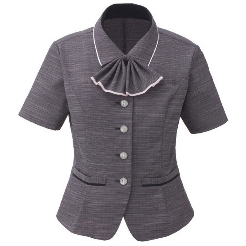 ESA618 ENJOY オーバーブラウス カーシーカシマ 女性 ポイント カラー ツイード ネイビー色 サイズ(号)5  ESA618 16,086円