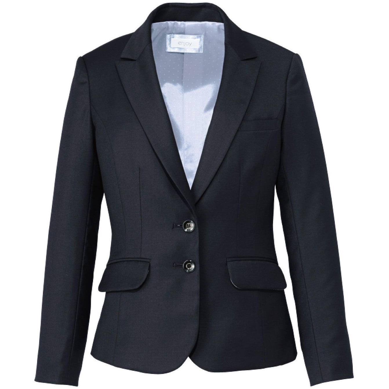 EAJ650 ENJOY ジャケット カーシーカシマ ネオソフトギャバ 女性 ネイビー色 サイズ(号)15  EAJ650