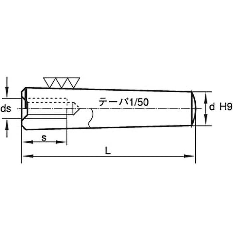 M10×35 内ねじ付きテーパピン(S45C/生地)(小箱) 1箱(50個) 大阪魂