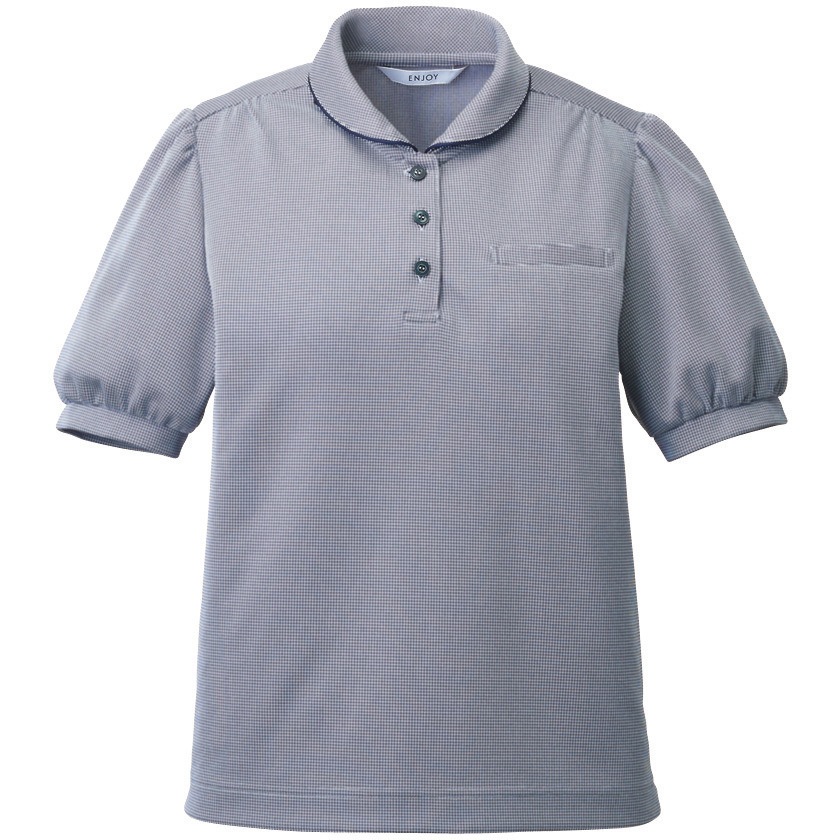 ESP781 ENJOY ポロシャツ カーシーカシマ クール ハウンド トゥース グレーチェック色   ESP781