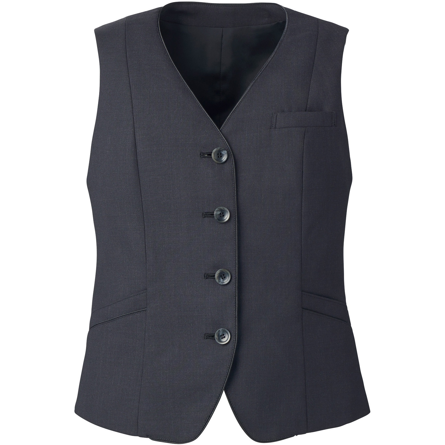 EAV821 ENJOY ベスト カーシーカシマ ニュートラル ストレッチ ネイビーグレー色   EAV821