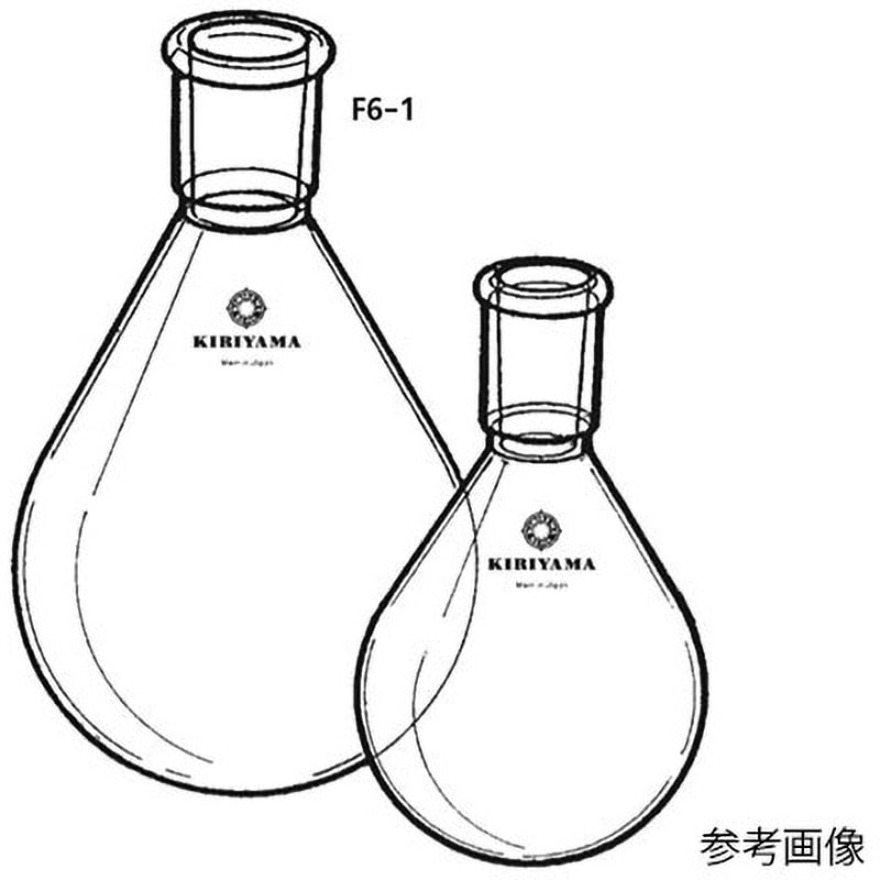 F6-1-16 ナス型フラスコ F6-1シリーズ 桐山製作所 1000mL