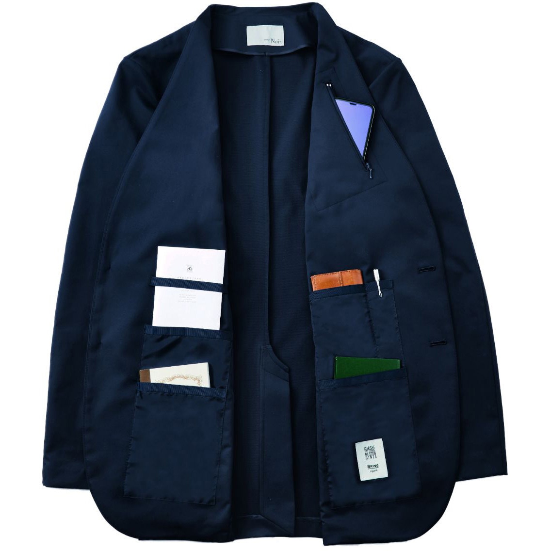 【新品タグ付き】ENJOY Noir ノーカラージャケット　ブラック　11号 NAD019 ENJOY Noir ノーカラージャケット カーシーカシマ