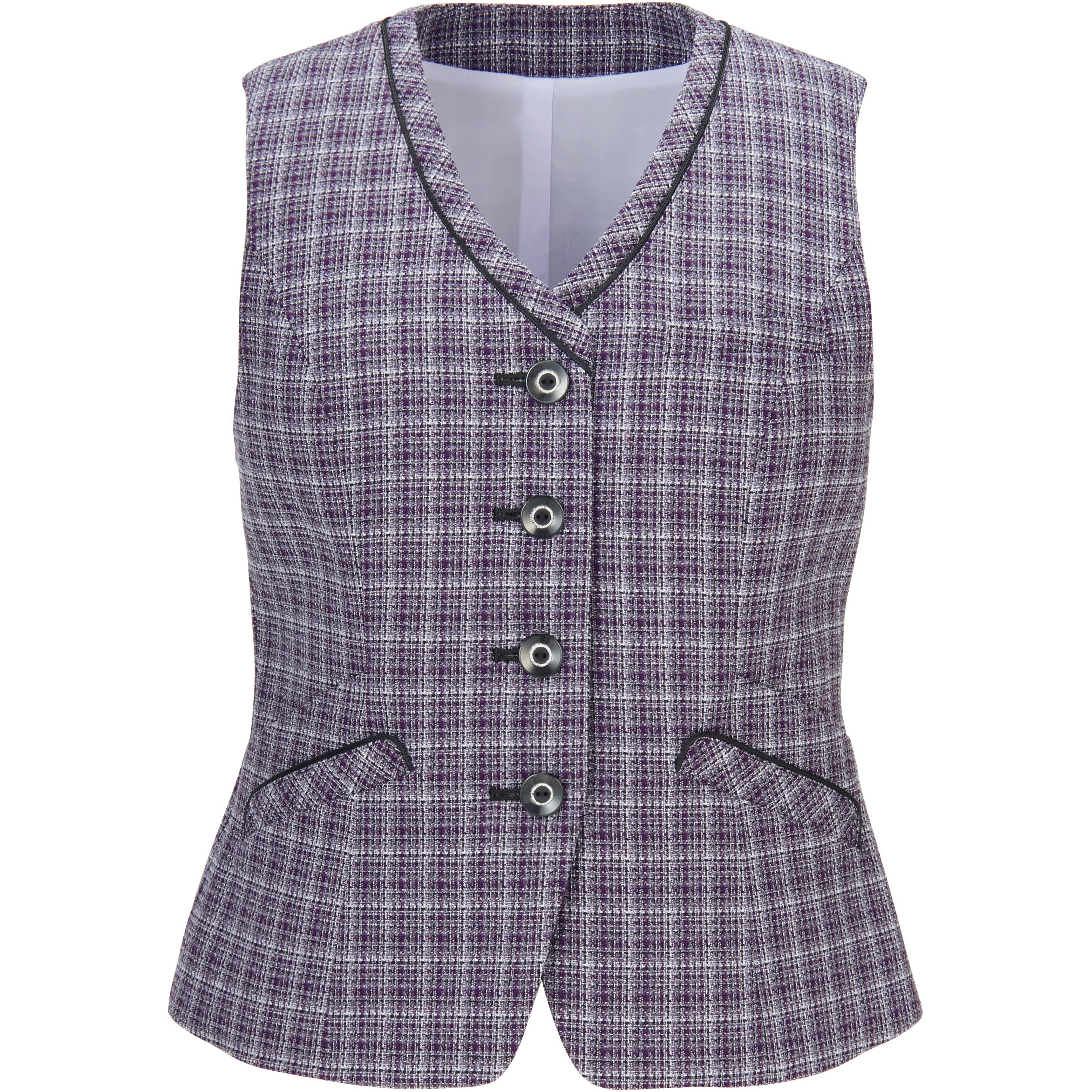 EAV870 ENJOY チェックベスト カーシーカシマ パープルチェック色   EAV870
