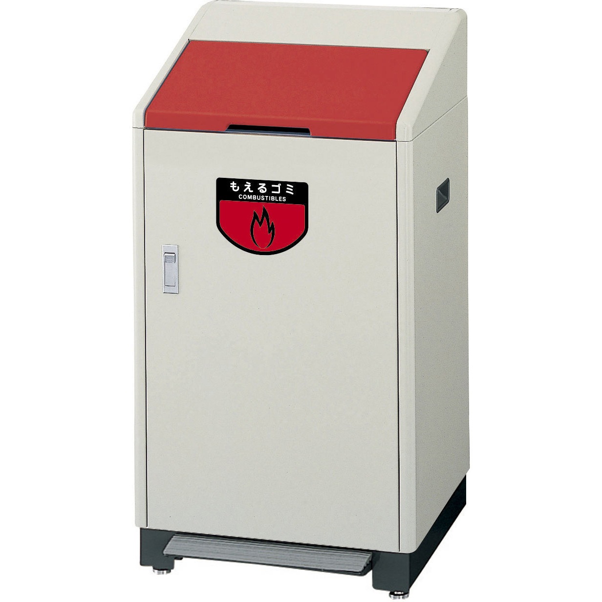 YW-80L-ID-R リサイクルボックス RB-K500(足踏式) CONDOR(山崎産業) 本体+フタ 容量60L ペダル式 分別 R レッド   YW-80L-ID-R