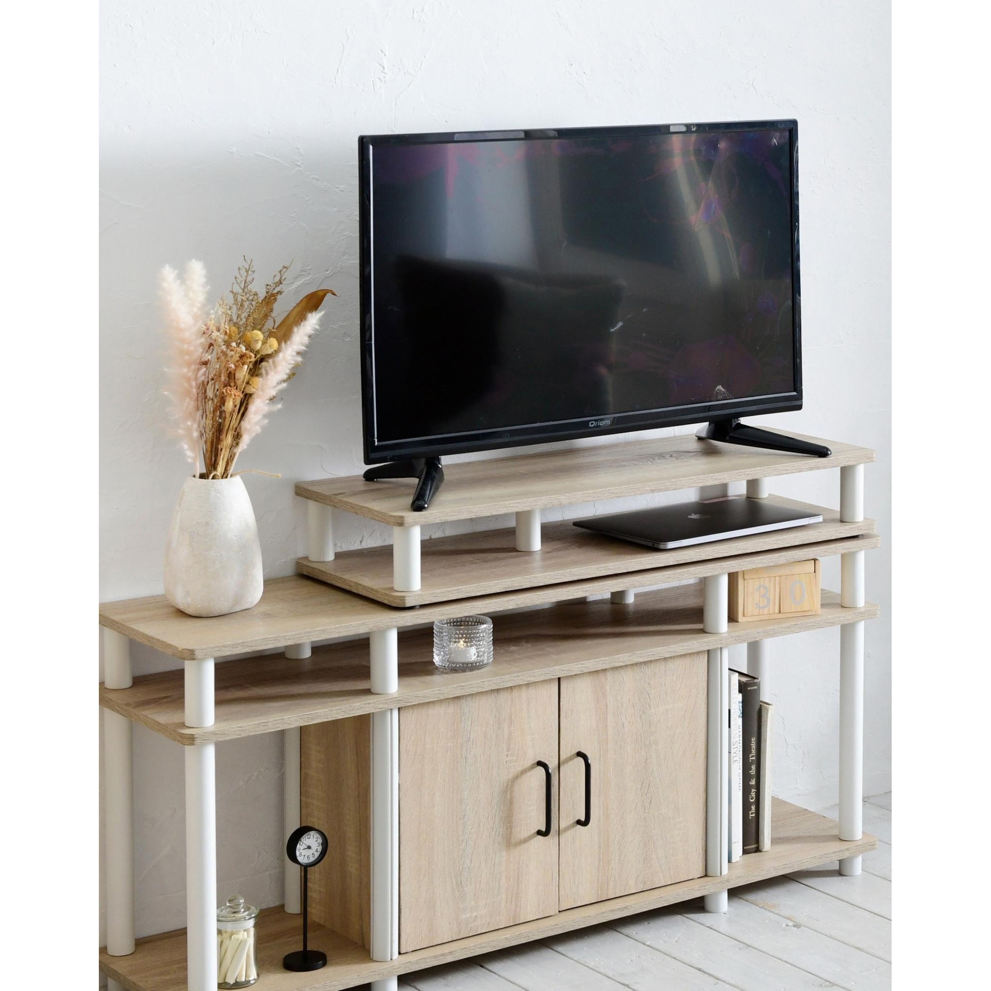 YSPC-8030(OAK3/WH) テレビ台スペーサー YAMAZEN(山善) 棚オーク3(木目