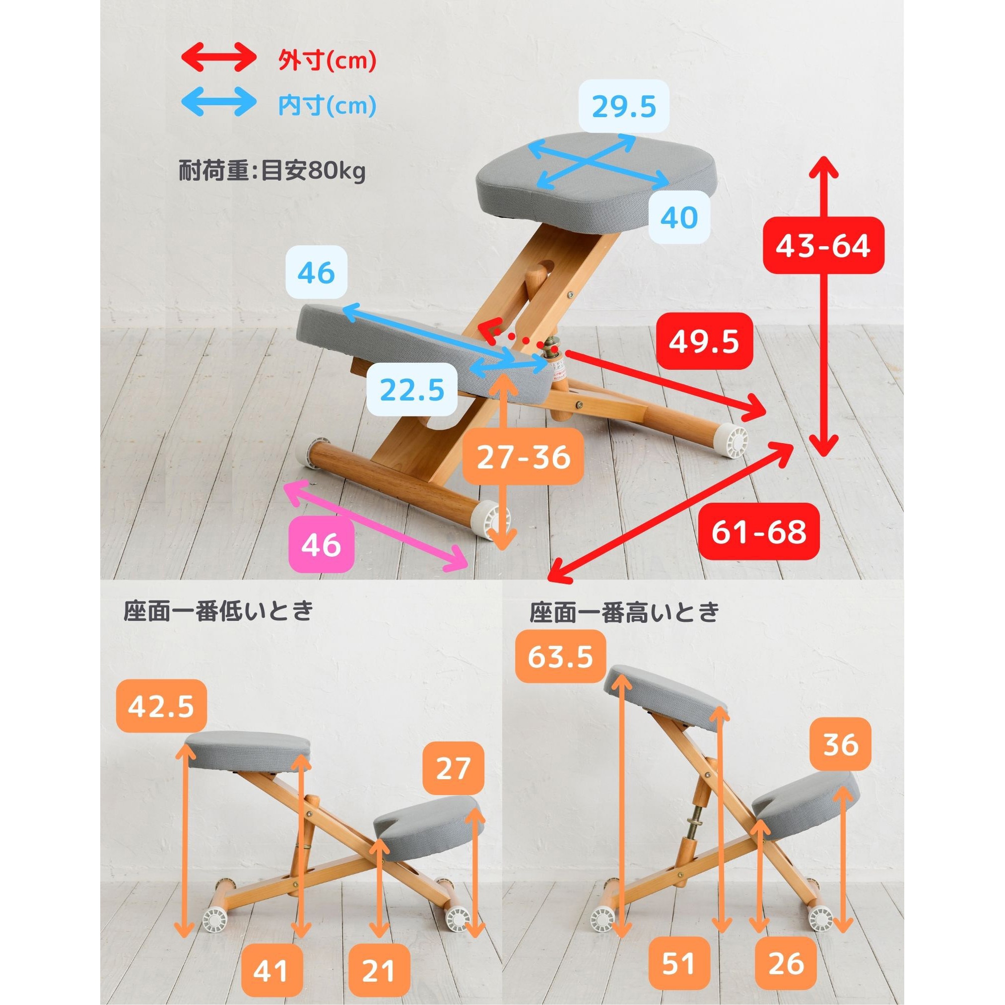 ミヤタケ 宮武製作所 セール クッション付きプロポーションチェアキッズ