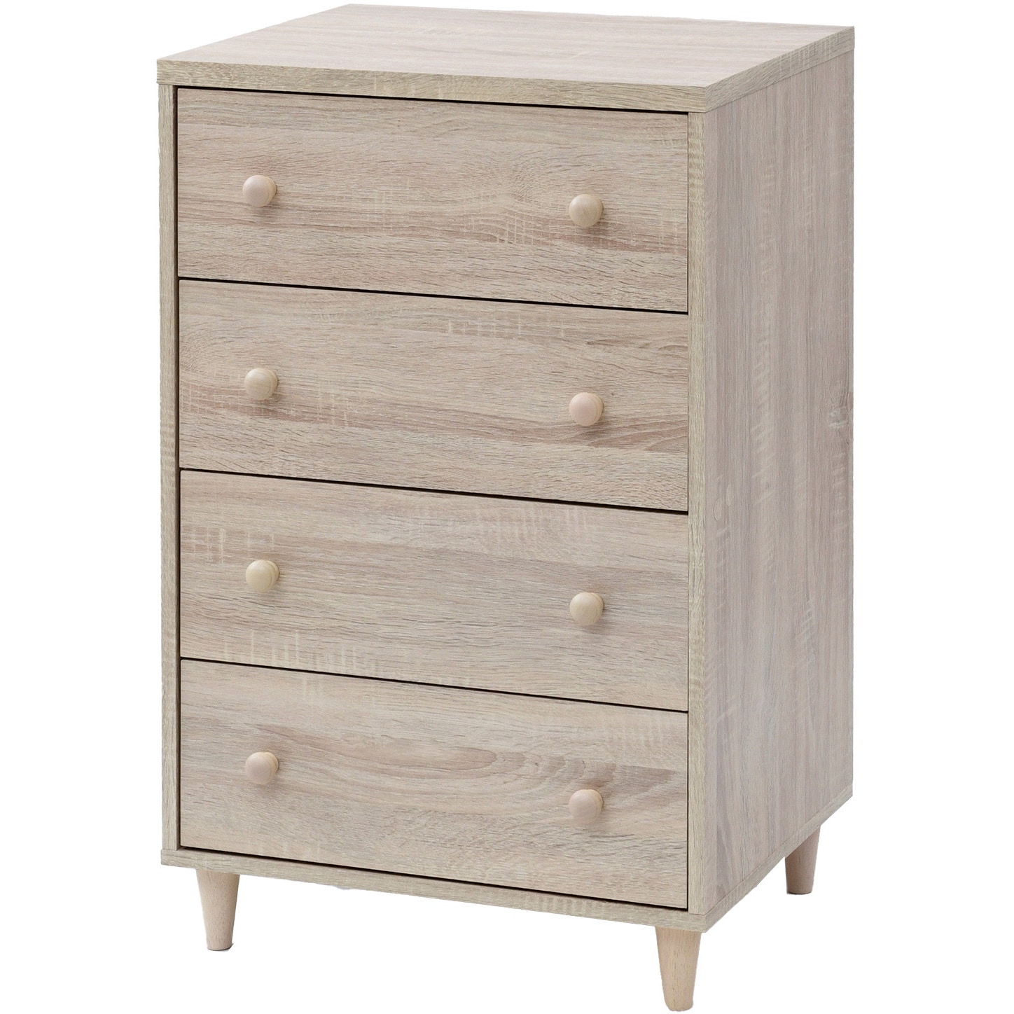 Mさま チェストꔛ‬☆ FCL-4W(OAK) 脚付き木製チェスト YAMAZEN(山善) 4段 オーク(木目