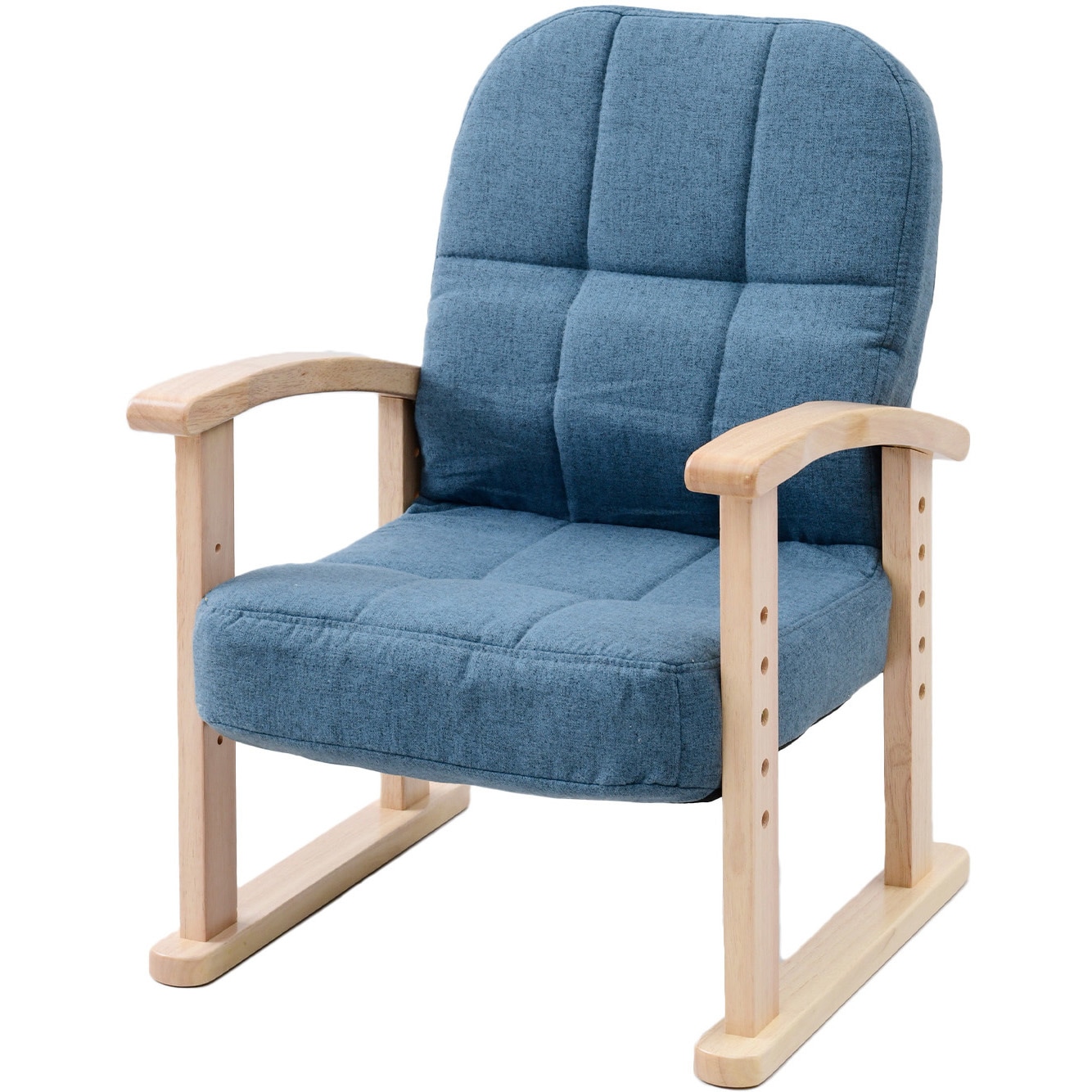 山善 リクライニングチェア ネイビー 1人掛け用 360度回転 座椅子 肘付き 山善 回転 座椅子 360度 肘付き リクライニング 幅66.5 奥行60.5