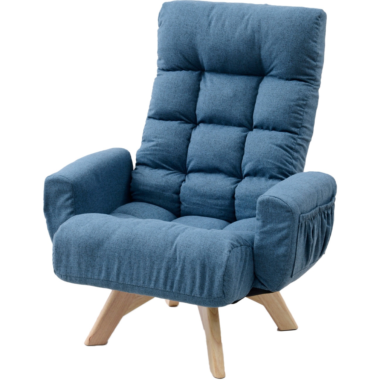 WLC-65(SNV/NA) 肘掛け付きリクライニング座椅子 360度回転 YAMAZEN(山善) ネイビー色