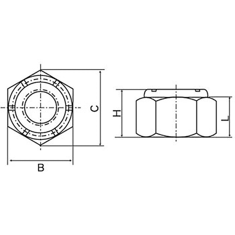 9/16-18 ナイロンナット(ユニファイ)(UNF)(ステンレス)(小箱) 大阪魂 ねじの呼び9/16 1箱(100個)