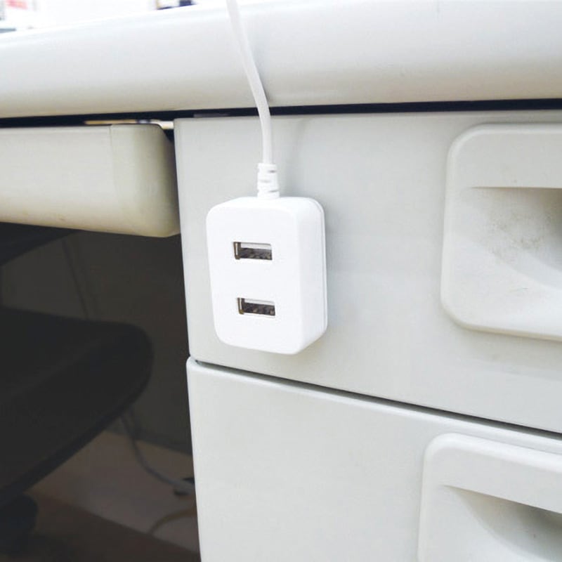 TPE10-WT USB延長コード電源タップ TOPLAND 1個口 ホワイト色