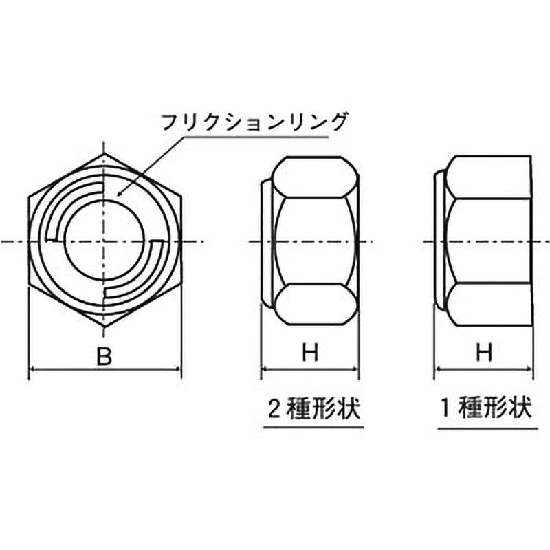 鉄 Uナット(2種) M5 三価クロメート  - 3