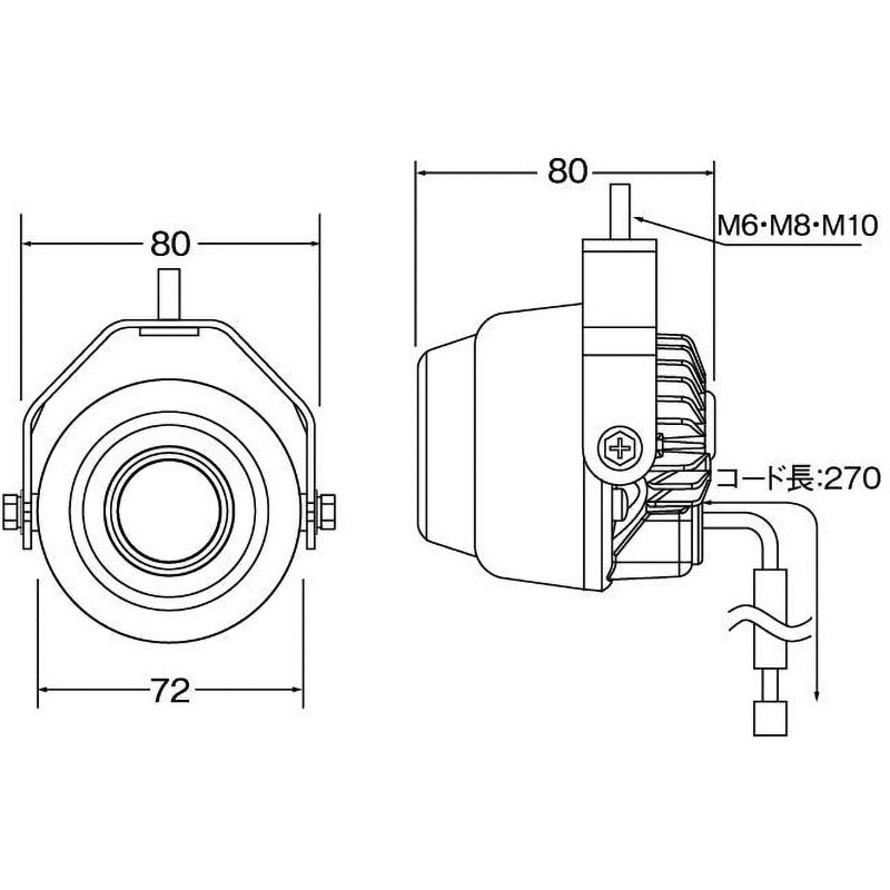 LWL-48S-M8 LEDワーキングランプ丸型タイプ 1個 小糸製作所
