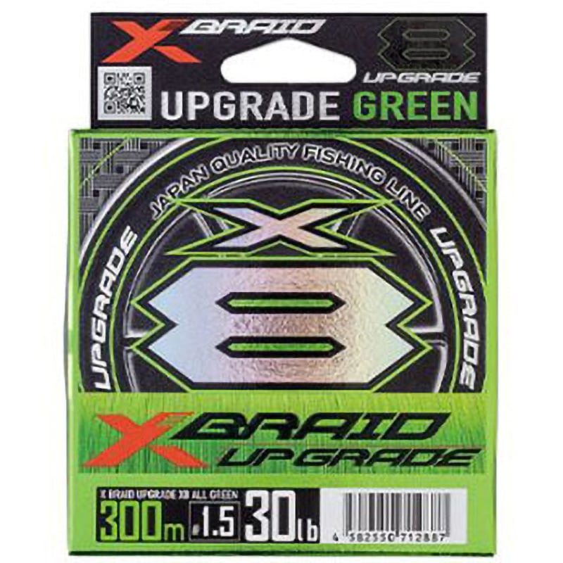 X-BRAID UPGRADE X8 ALLGREEN 300m X-BRAID グリーン単色ノン