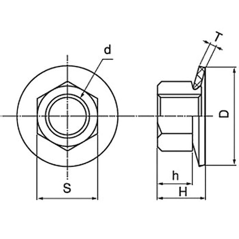 M8 皿ばねナット(つば大)(鉄/3価ホワイト)(小箱) 大阪魂 メートル並目 ピッチ1.25 呼びM8 1箱(300個)