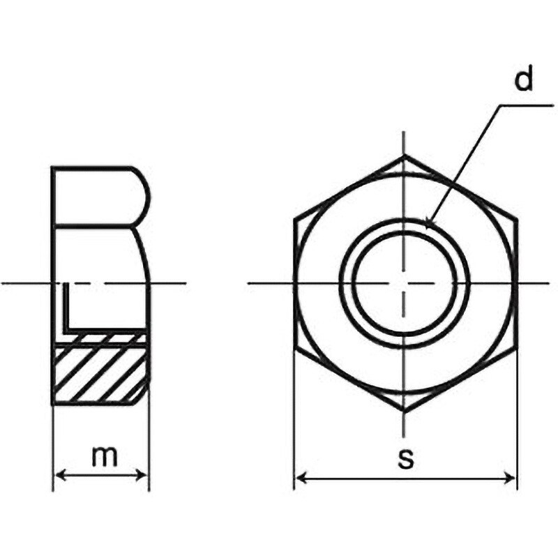 M2.5 六角ナット(1種)(切削)(黄銅(低カドミ材)/クローム)(小箱) 1箱