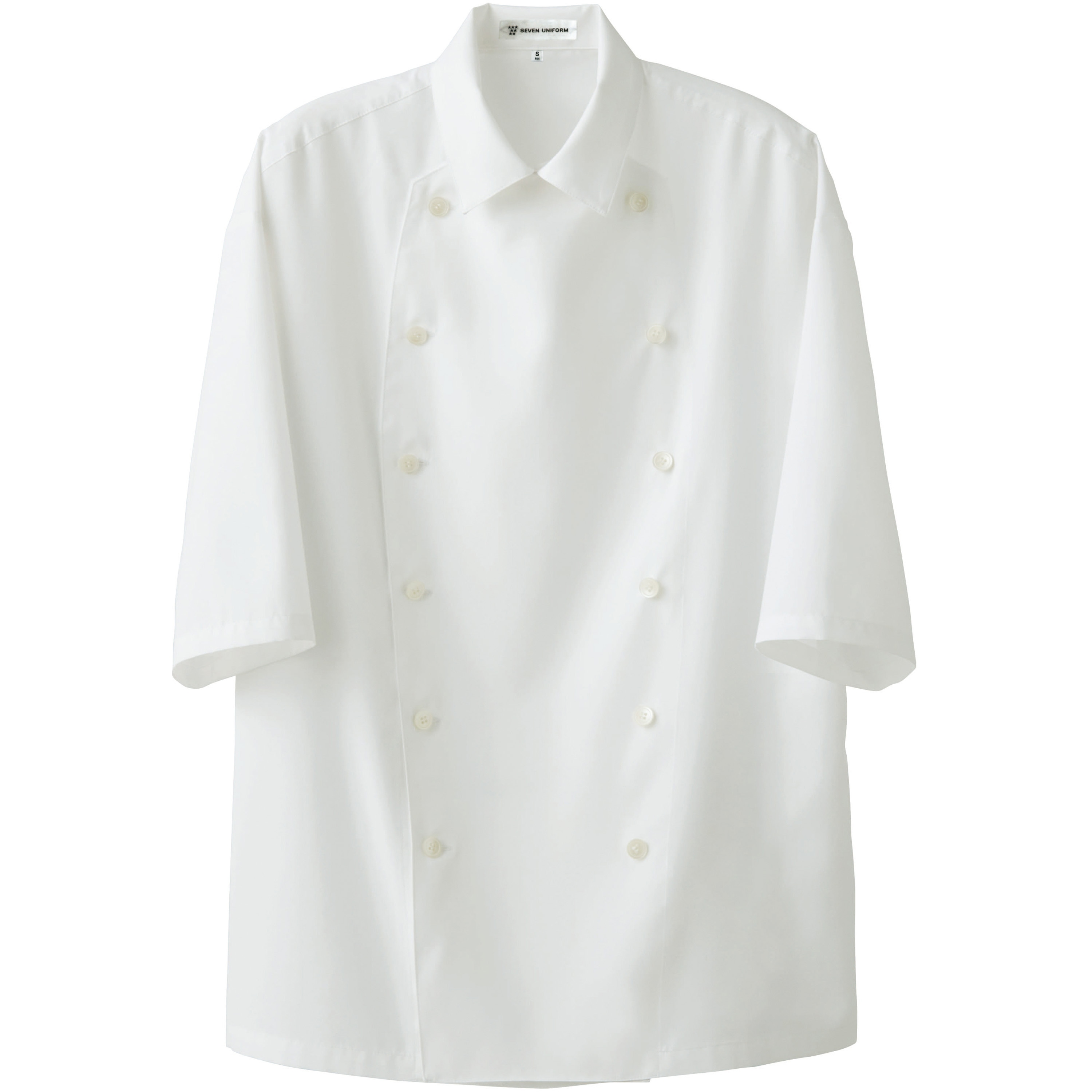 BA1076-0 男女兼用7分袖シャツコート BA1076 セブンユニフォーム ホワイト色 サイズSS