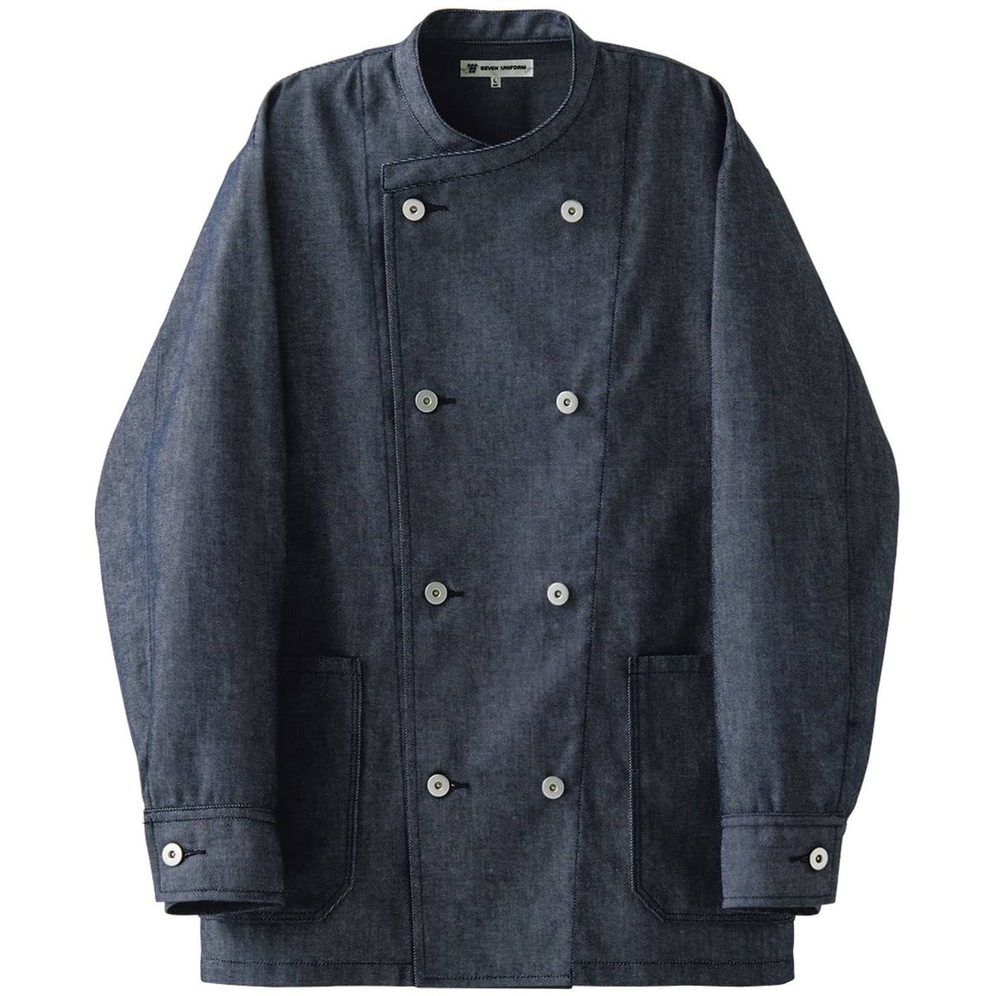 BA1088-1 男女兼用デニムコックコート BA1088 セブンユニフォーム インディゴ色 サイズS