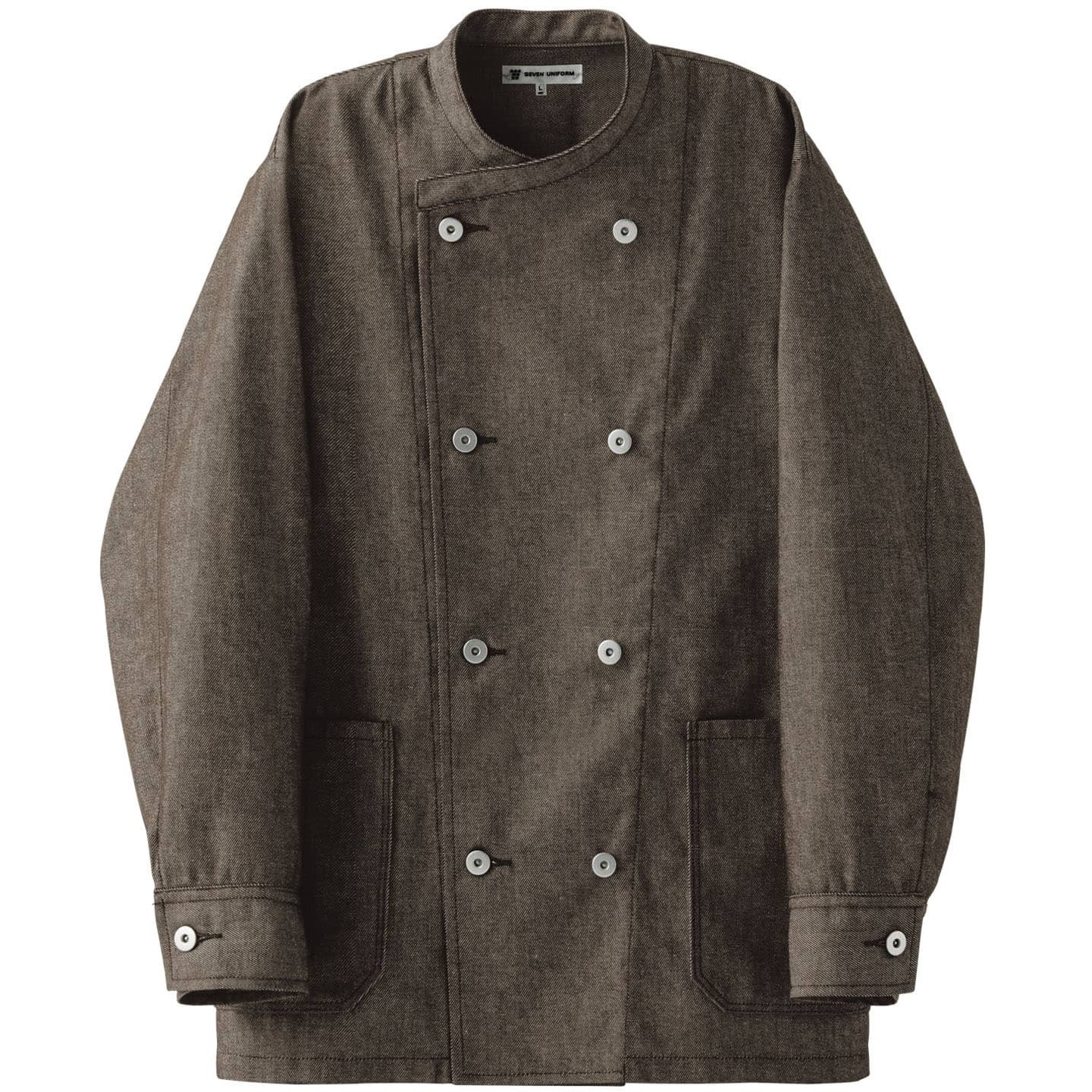 BA1088-6 男女兼用デニムコックコート BA1088 セブンユニフォーム ブラウン色 サイズS 6,458円