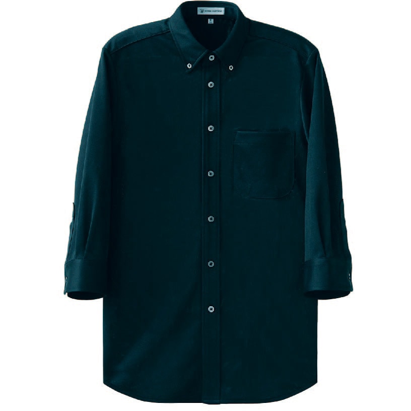 CH4496-1 男女兼用七分袖ニットボタンダウンシャツ CH4496 セブンユニフォーム サイズSS