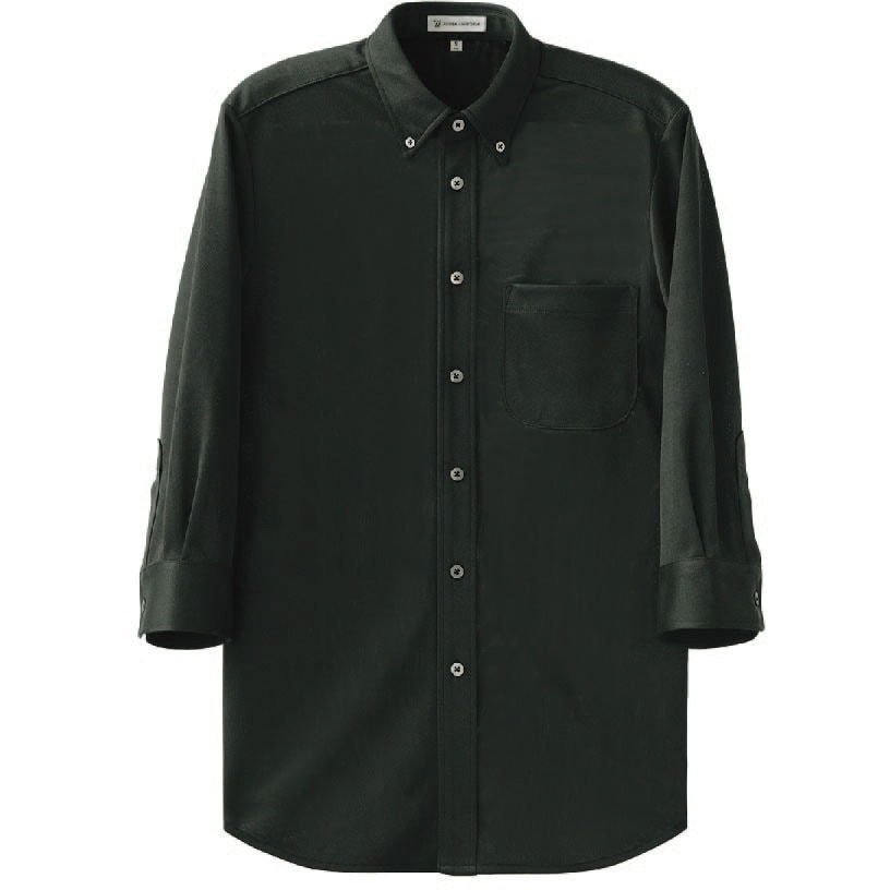 CH4496-8 男女兼用七分袖ニットボタンダウンシャツ CH4496 セブンユニフォーム サイズM