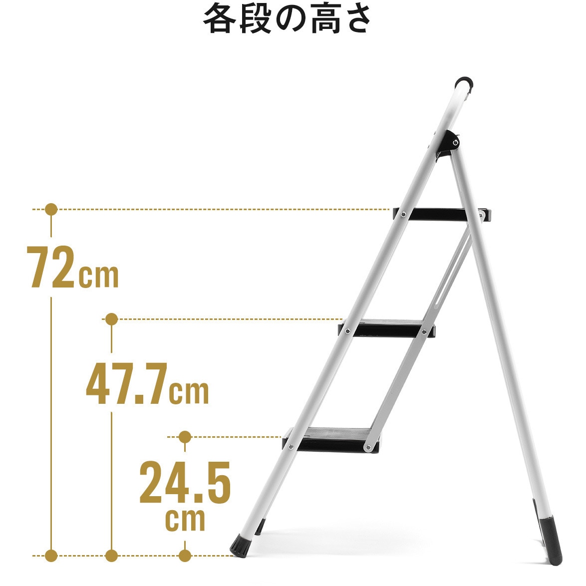 150-SNCH047BK 脚立 サンワダイレクト ステップ数(段)3 天場(天板)高さ