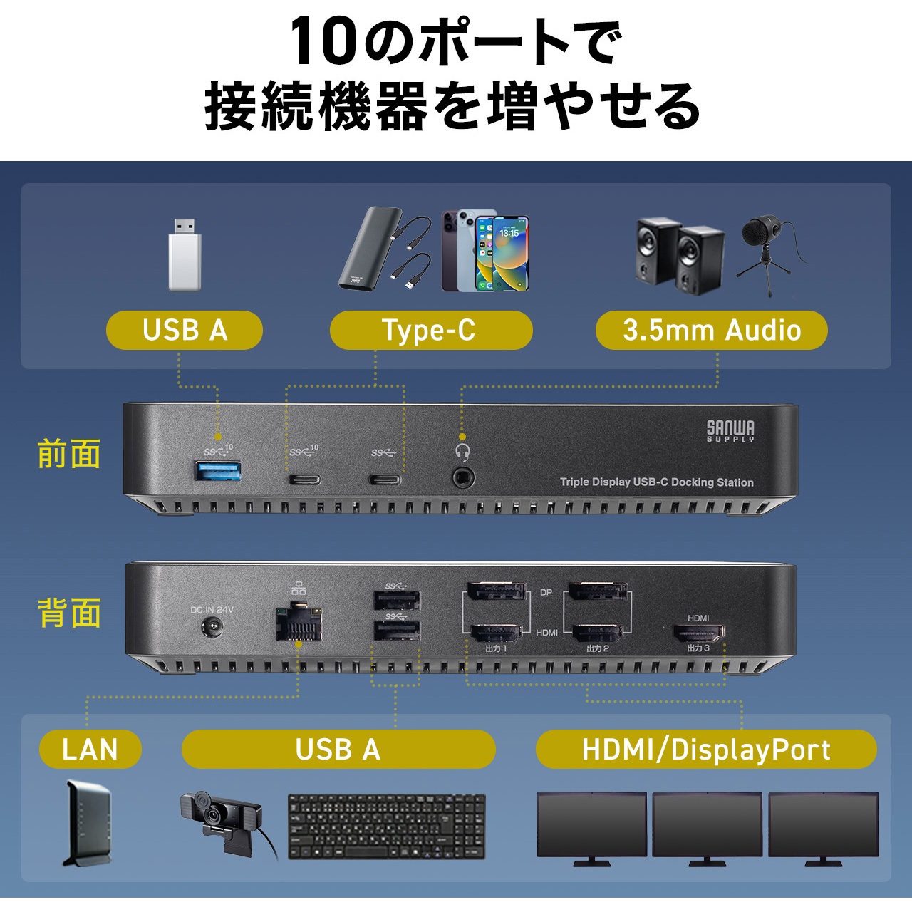 400-VGA023 ドッキングステーション 1個 サンワダイレクト 【通販