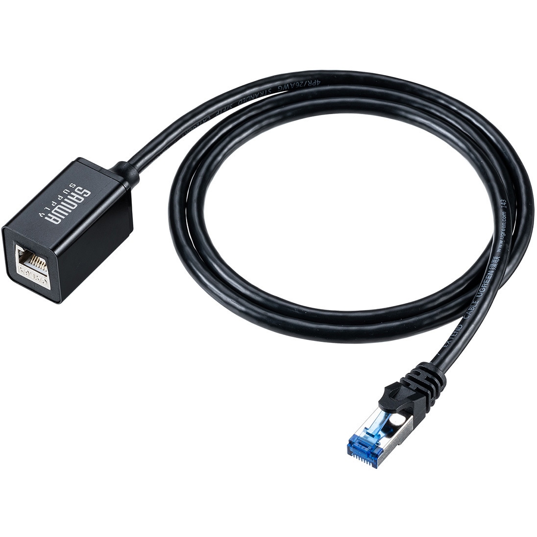 500-LAN6AEX-01 LANケーブル サンワダイレクト ブラック色 1m 1本 500