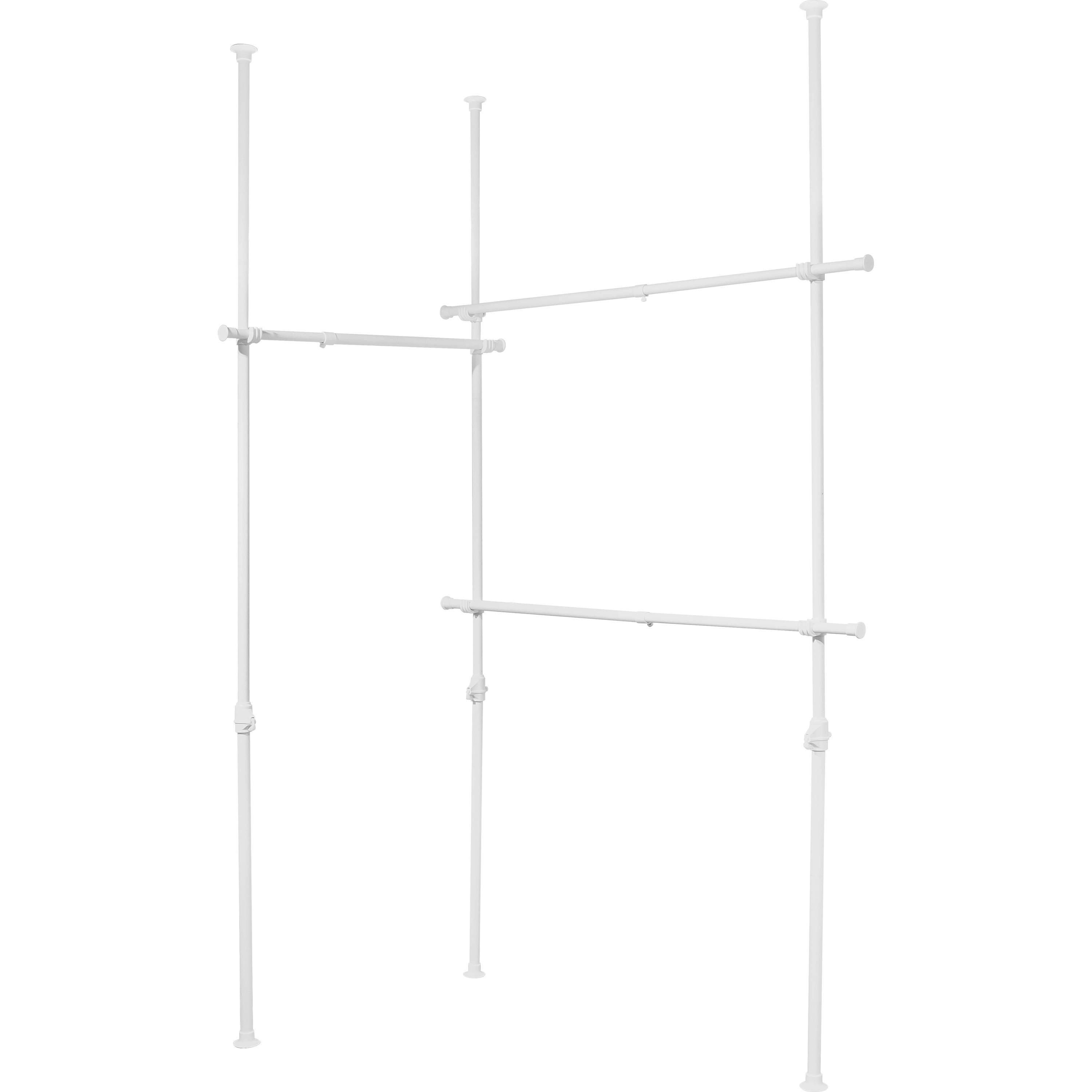 WJ-795RM(MWH) つっぱり ハンガーラック L字 3段 YAMAZEN(山善) ホワイト(つやなし)色
