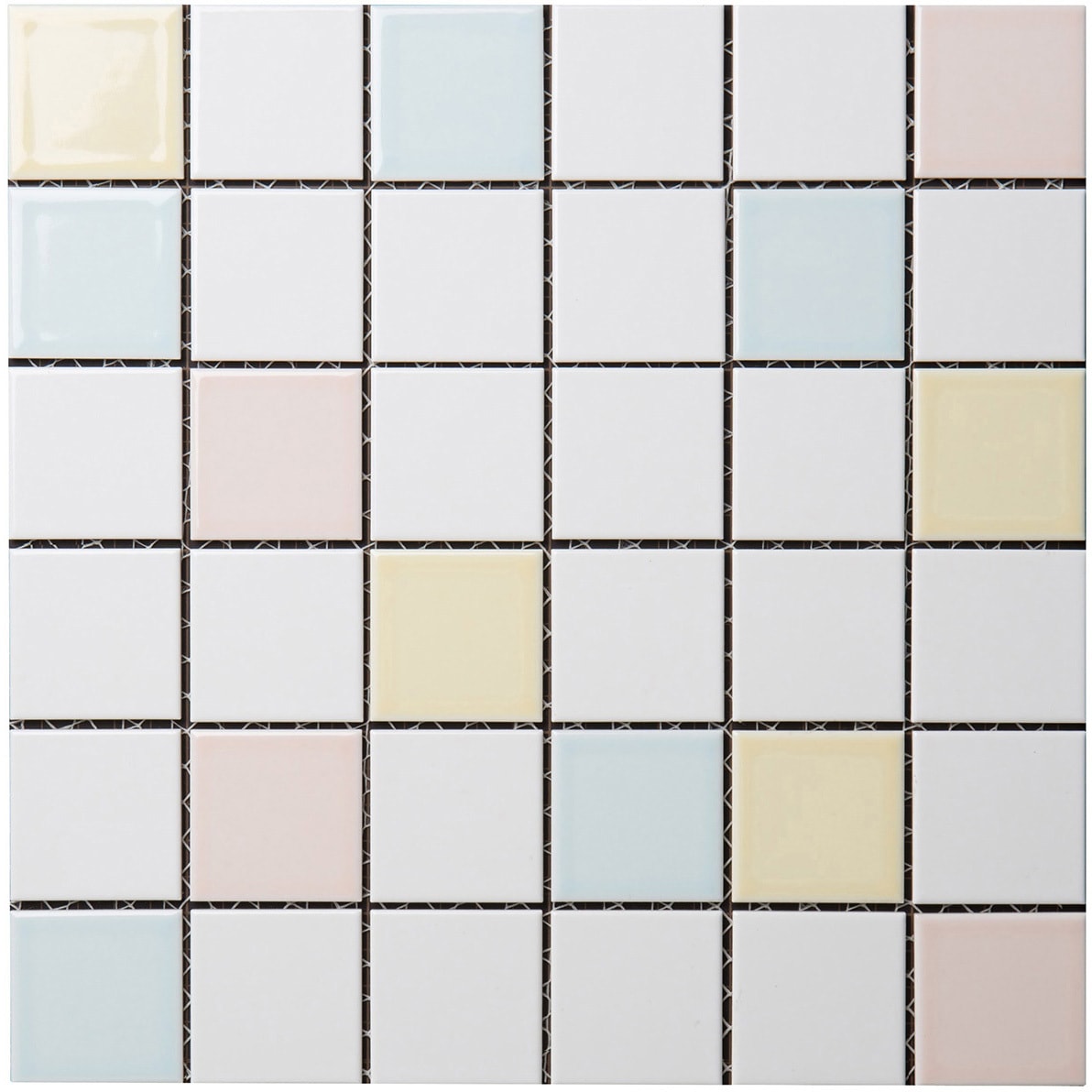 net-et-47k-101 47mm角モザイクタイル裏ネット張り パステルカラーmix色 1セット(20枚) 玉川窯業 【通販モノタロウ】