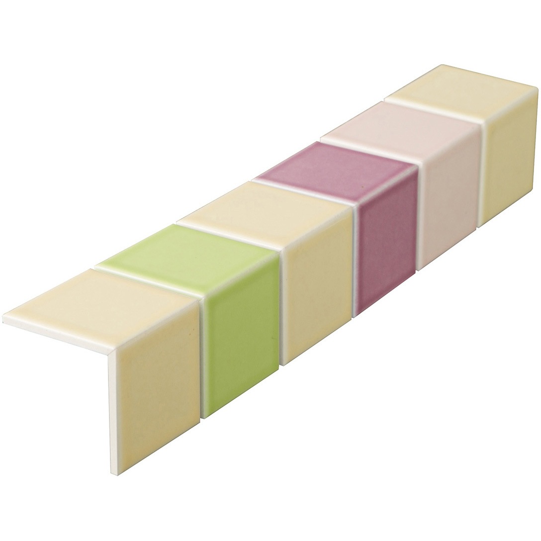 net-et-47k-corner-112 47mm角モザイクタイル裏ネット張り パステルカラーmix色コーナー 1セット(50個) 玉川窯業 【通販モノタロウ】