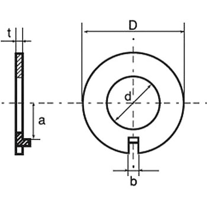 1/2 爪付き座金(ステンレス)(小箱) 大阪魂 ねじの呼びW1/2厚さ0.8mm 1箱(500個)