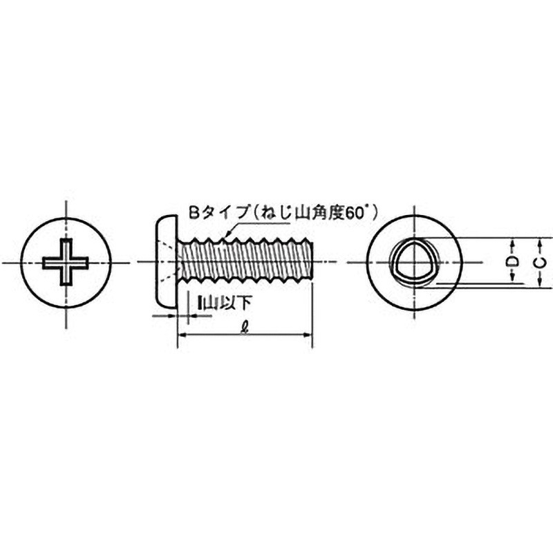M1.4×4.0 (+)0番1種Bタイプナベ(ステンレス/ブラック)(小箱) 大阪魂 ねじの呼びM1.4長さ4.0mm 1箱(2000個)