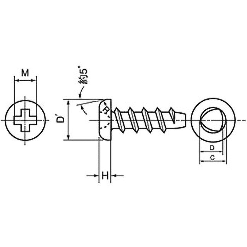 M1.4×3.0 (+)0番2種Pタイプナベ(鉄/クローム)(小箱) 大阪魂 ねじの呼びM1.4長さ3.0mm 1箱(10000個)
