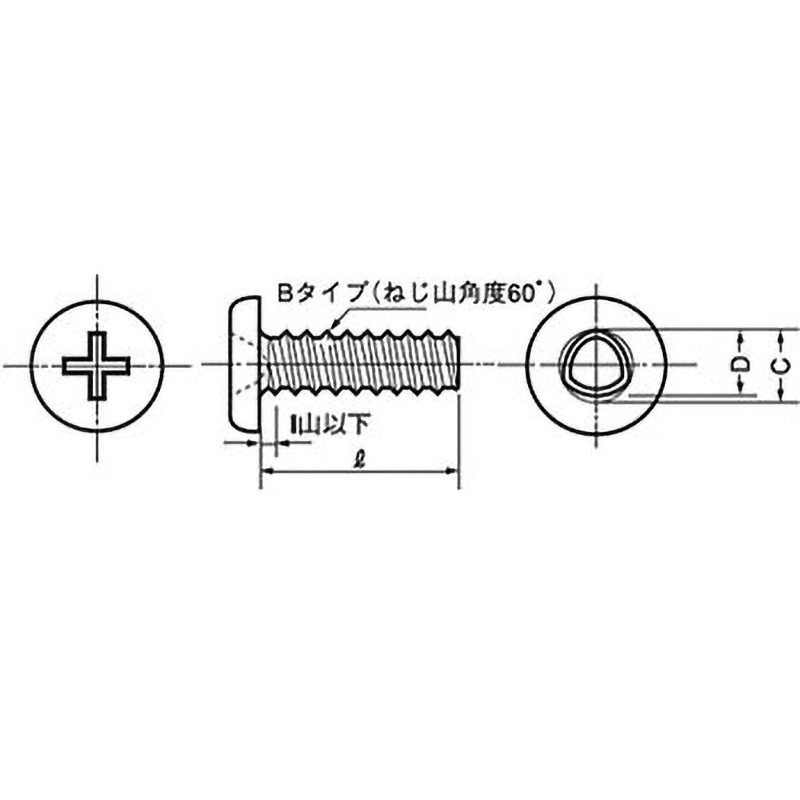 M1.4×4.0 (+)0番3種Bタイプナベ(ステンレス/ブラック)(小箱) 大阪魂 ねじの呼びM1.4長さ4.0mm 1箱(2000個)