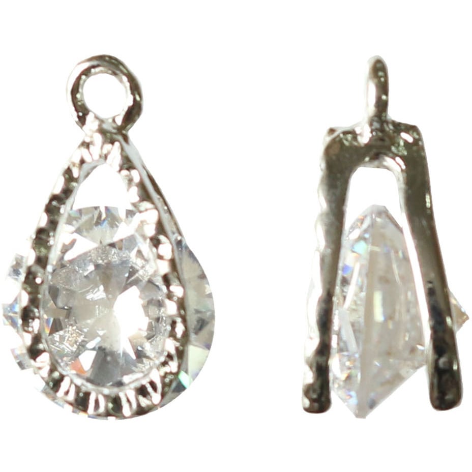 ジュエリークリップチャーム しずく型 日本紐釦貿易 ポイントパーツ