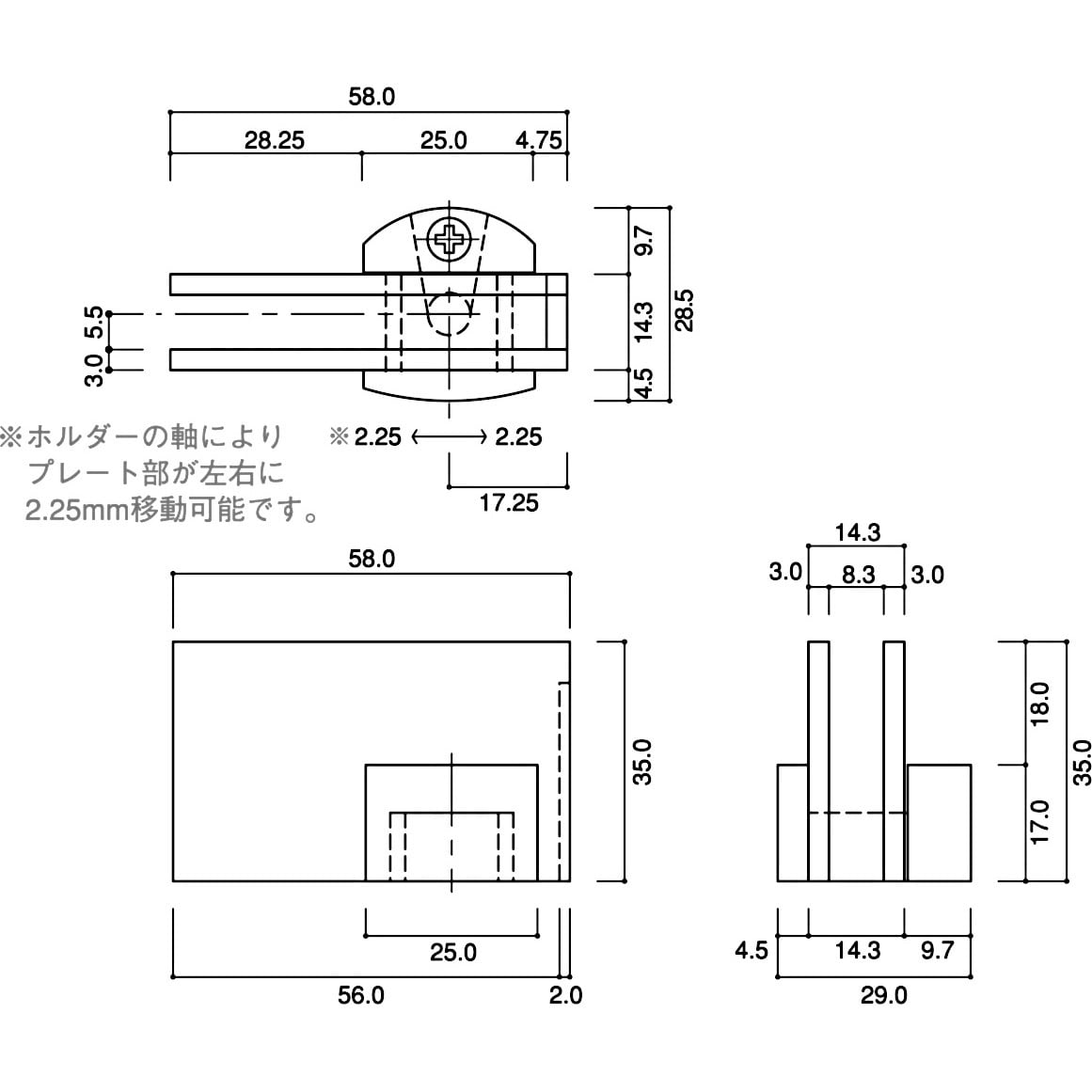 Gh 5600 開きガラス扉用ヒンジ 上下ペア Clover クローバ Gh 5600 1ペア 通販モノタロウ