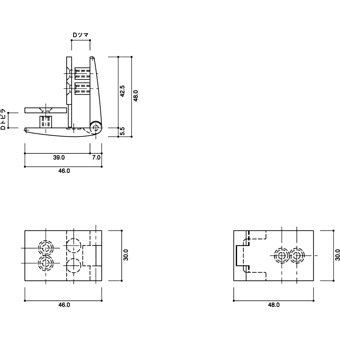 GH-RF-1010S-R 開きガラス扉用ヒンジ 上下セット 1セット(2個) CLOVER(クローバ) 【通販モノタロウ】