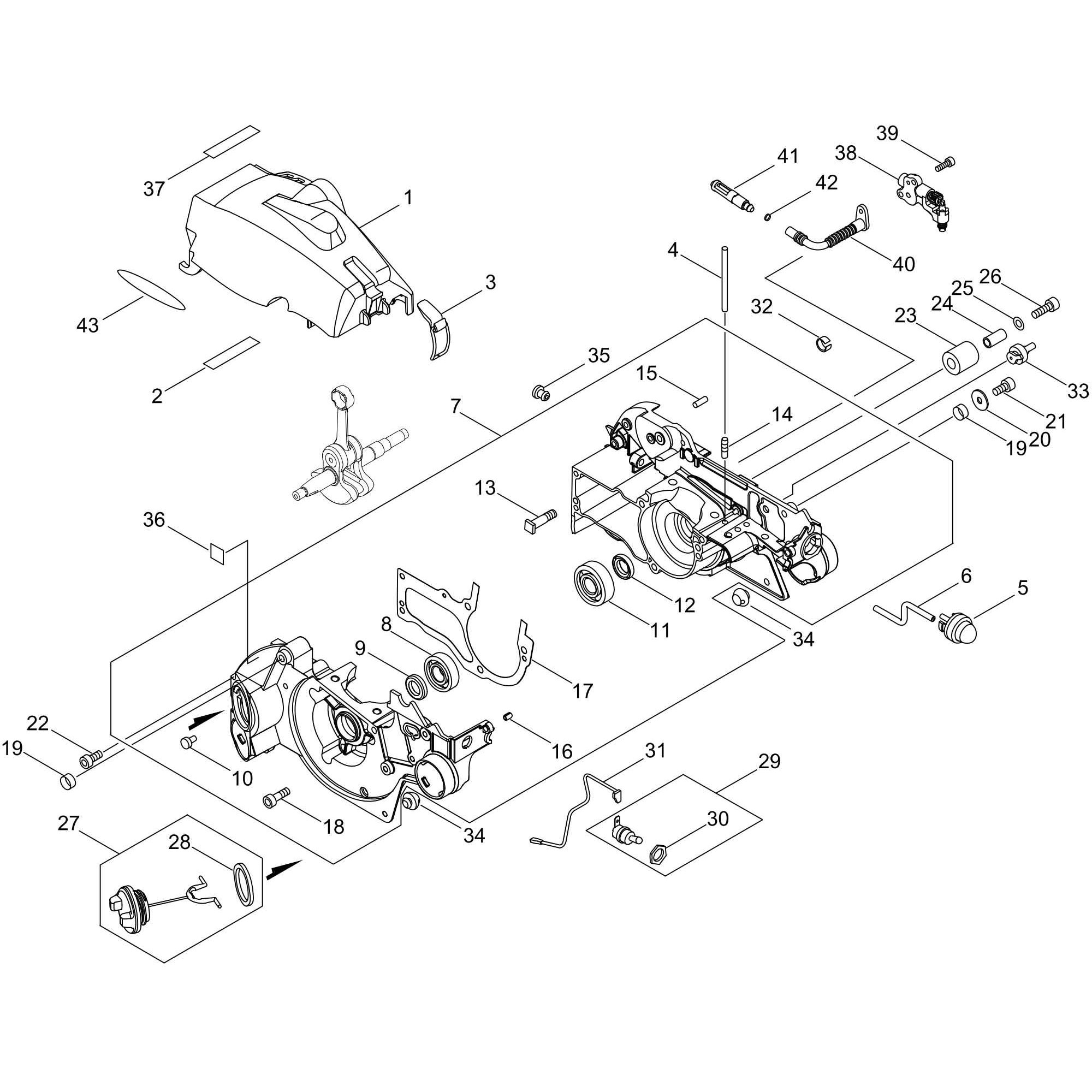 P021-042263 クランクケース部品E2135S-3/8 新ダイワ クランクケースSET   P021-042263