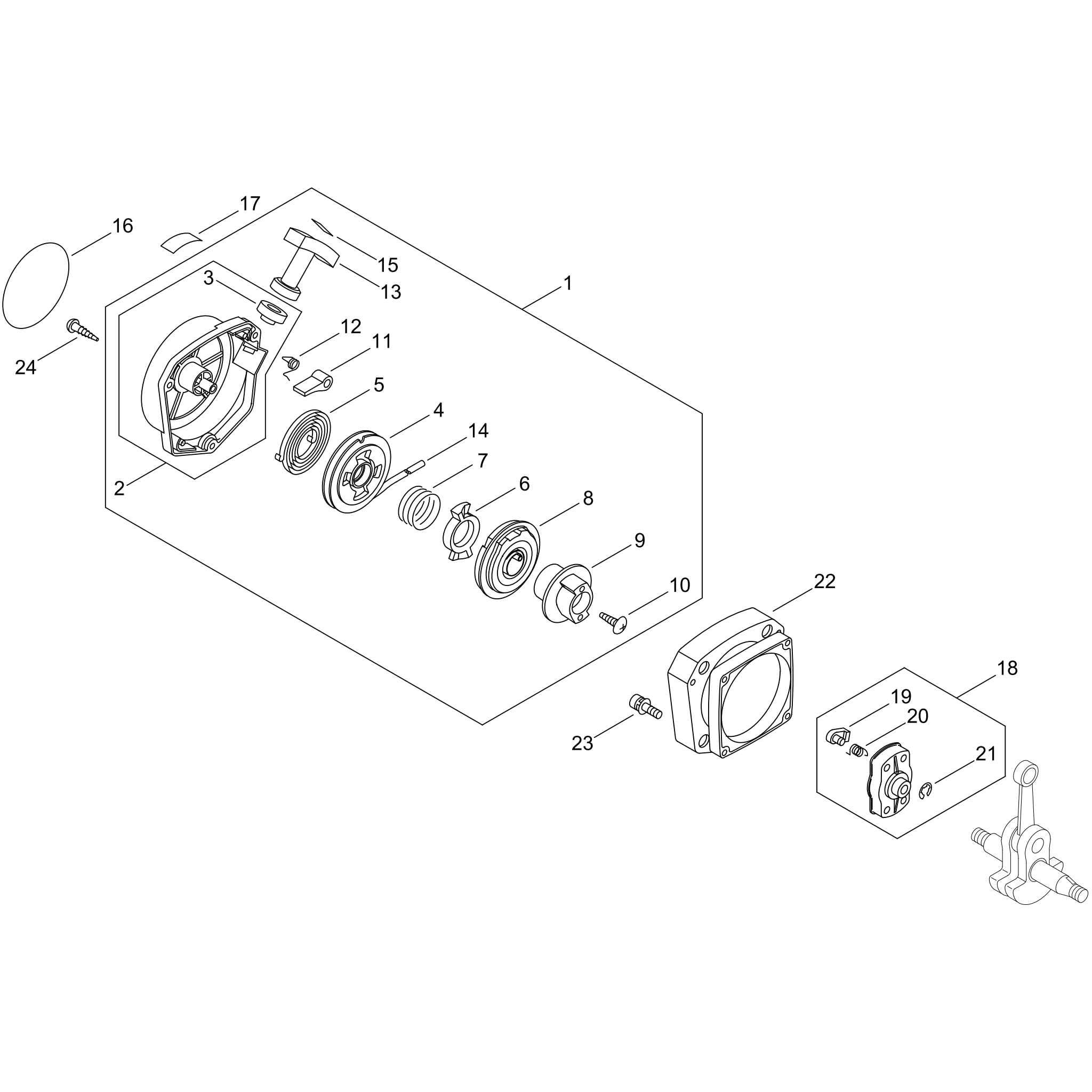 P022-004730 リコイルスタータ・プーリ部品RM1036-2T 新ダイワ スプリングコンプリート   P022-004730