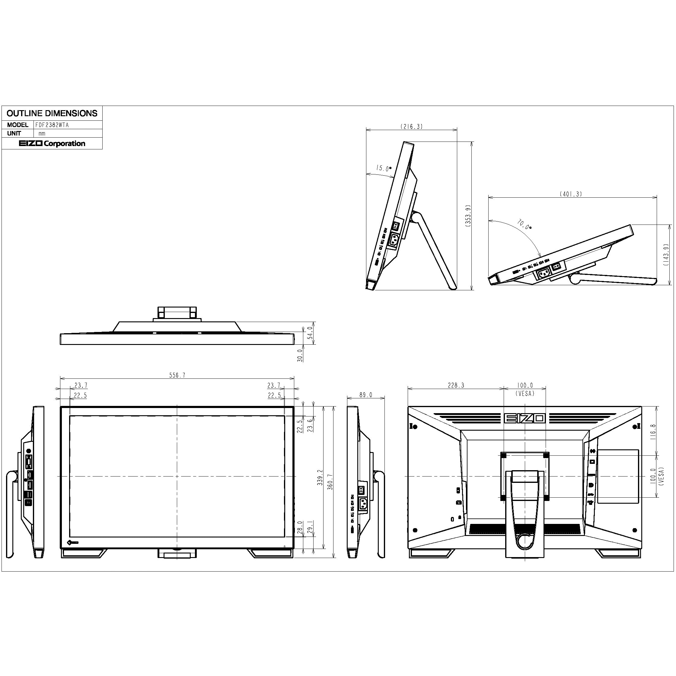 FDF2382WT-ALGY 23.0型タッチパネルモニター DuraVision FDF2382WT-ALGY 23.0型タッチパネルモニター DuraVision