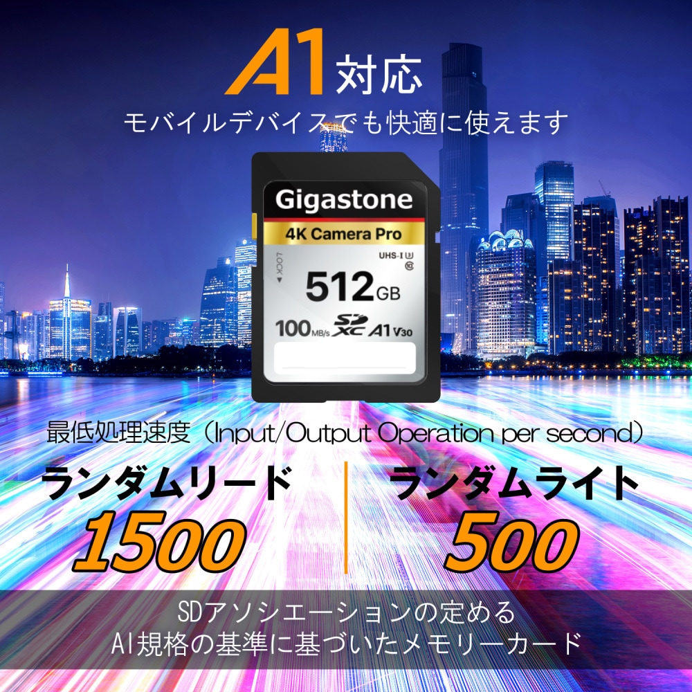 GIGASTONE SDカード 512GB メモリーカード A1 V30 U3 Gigastone SDカード 512GB メモリーカード A1 V30 U3 Class 10