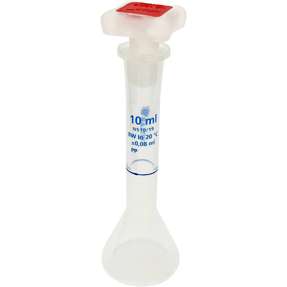 677941(一般校正(英語)) 栓付きPPメスフラスコ 英語版校正証明書付 VITLAB 10mL
