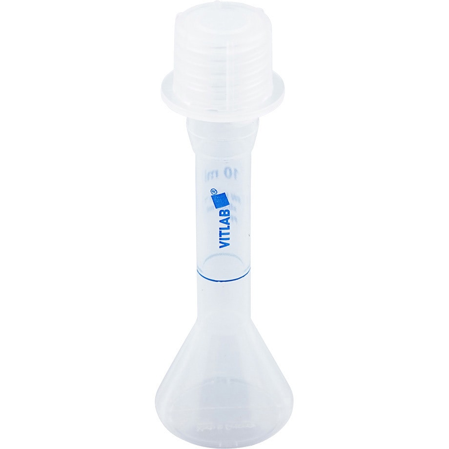 677891(一般校正(英語)) スクリューキャップ付きPPメスフラスコ 英語版校正証明書付 VITLAB 10mL