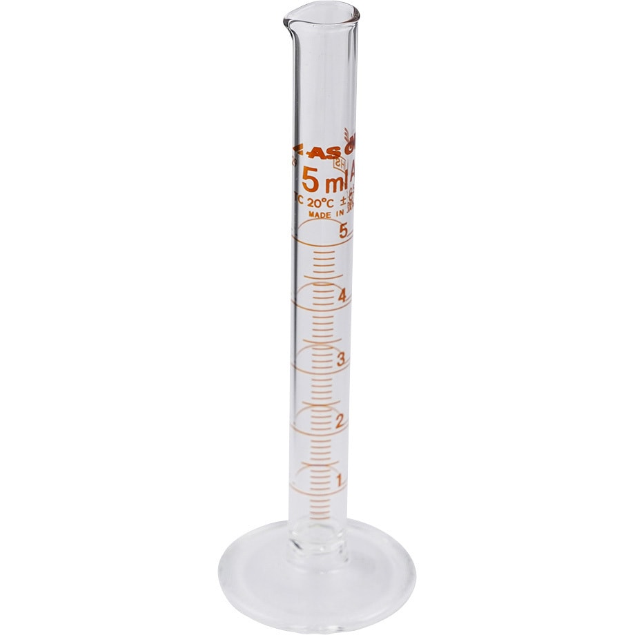 (一般校正(中国語)) メスシリンダー 高精度 中国語版校正証明書付 アズワン 5mL