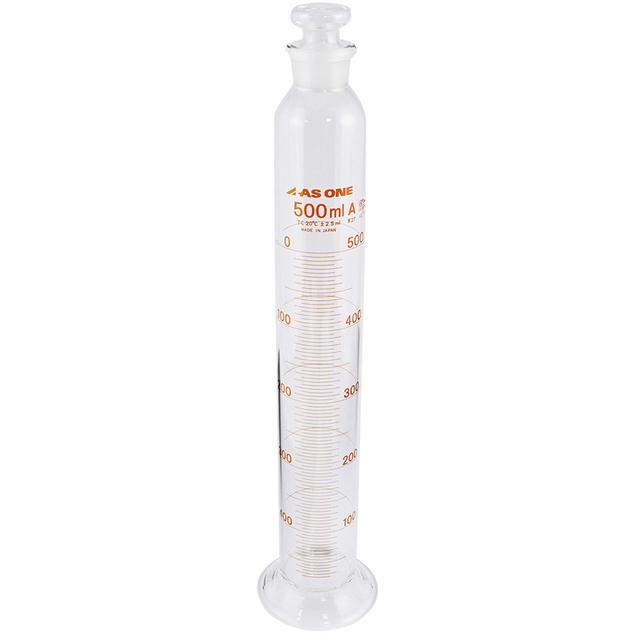 (一般校正) 有栓メスシリンダー 校正証明書付 アズワン 500mL