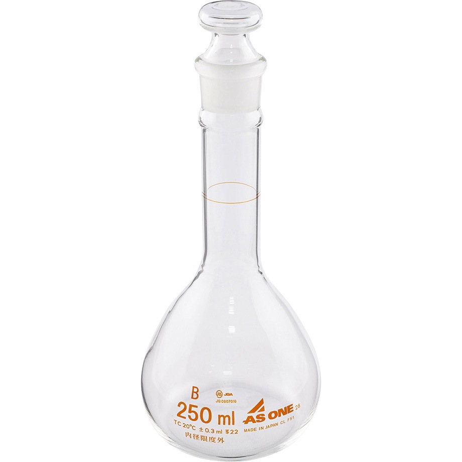 (一般校正) 短型メスフラスコ 白 校正証明書付 アズワン 250mL 10,842円